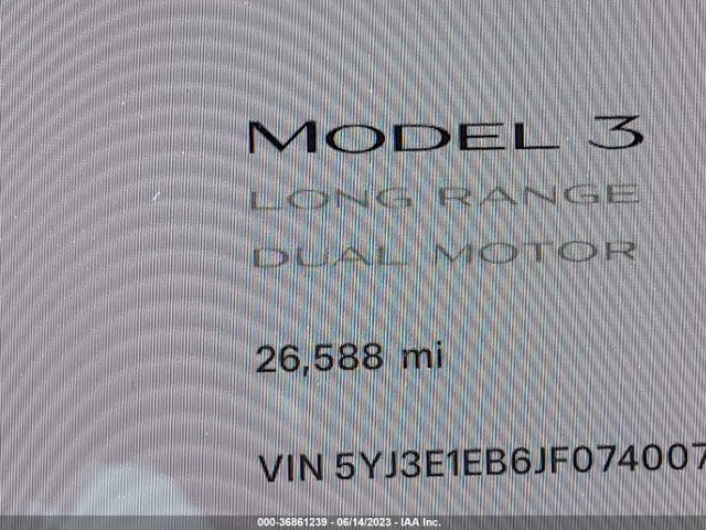 Tesla Model 3 Long Range 2018 5YJ3E1EB6JF074007 Image 7