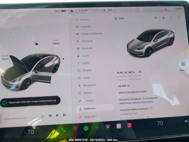 Tesla Model 3 Long Range 2018 5YJ3E1EB6JF074007 Image 10