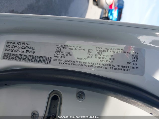 RAM 2500 Tradesman 2022 3C6UR5CJ3NG250562 Image 9