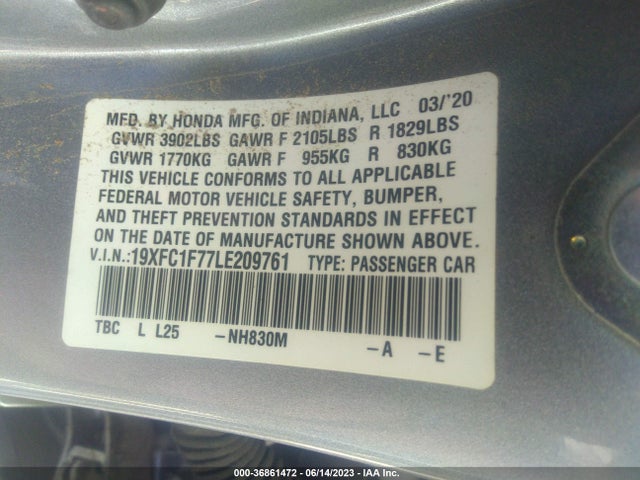 Honda Civic Sedan Ex-l 2020 19XFC1F77LE209761 Image 15