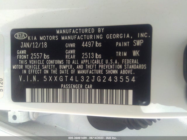 KIA Optima Lx 2018 5XXGT4L32JG243554 Image 16