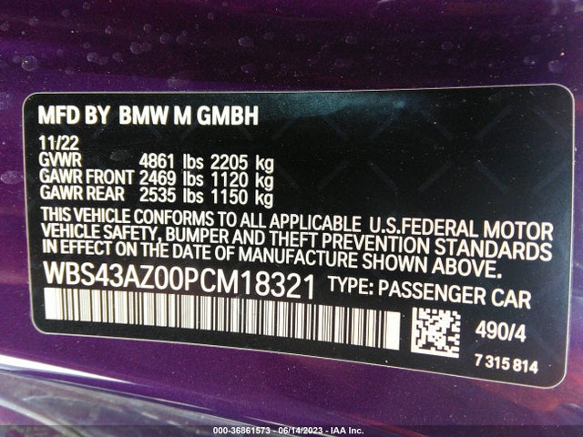 BMW M4 Competition Xdrive 2023 аукцион фото