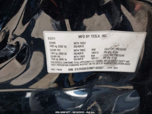 5YJYGDEE8MF148981 Tesla Model Y Long Range