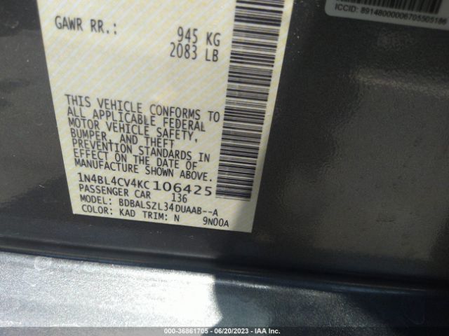 1N4BL4CV4KC106425 Nissan Altima 2.5 Sr