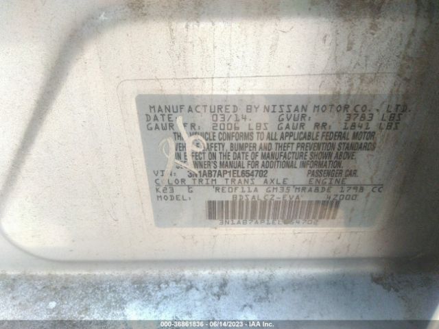 3N1AB7AP1EL654702 Nissan SENTRA S