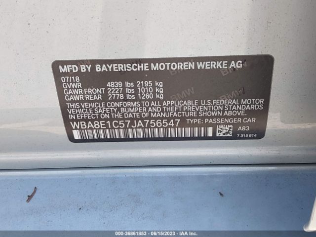 WBA8E1C57JA756547 BMW 3 Series 330e Iperformance