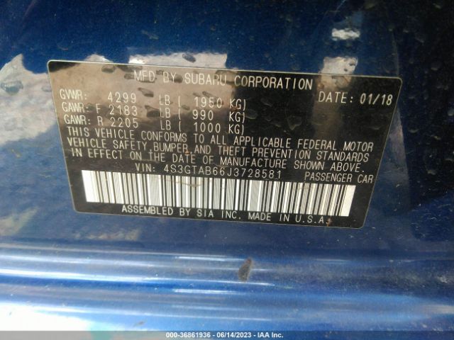 4S3GTAB66J3728581 Subaru Impreza Premium
