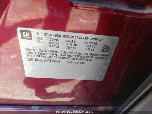 2G61M5S30H9175091 Cadillac XTS LUXURY