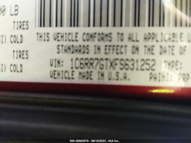 1C6RR7GTXFS631252 RAM 1500 Big Horn