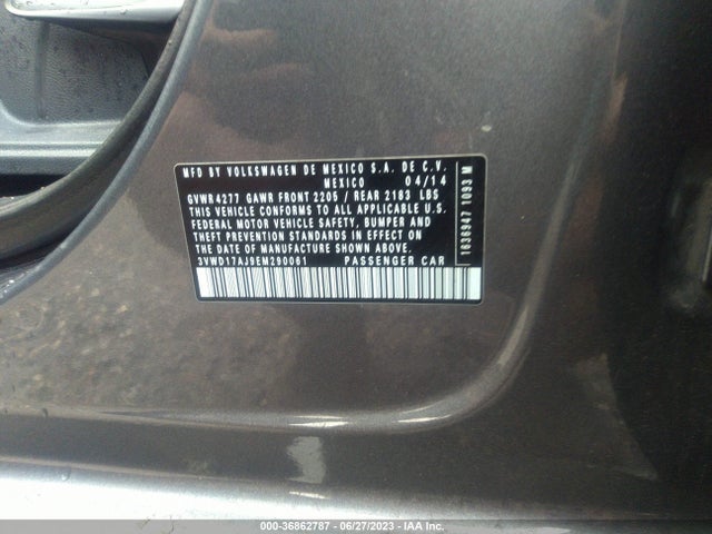 3VWD17AJ9EM290061 Volkswagen Jetta Sedan Se