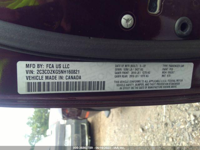 2C3CDZKG5NH160821 Dodge Challenger Gt