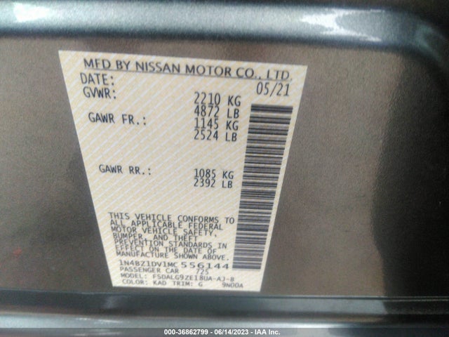 2021 Nissan Leaf, VIN: 1N4BZ1DV1MC556144