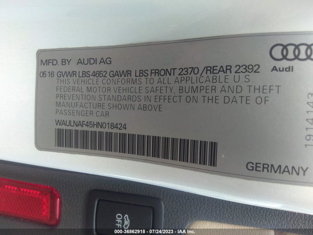 WAULNAF45HN018424 Audi A4 Premium Plus