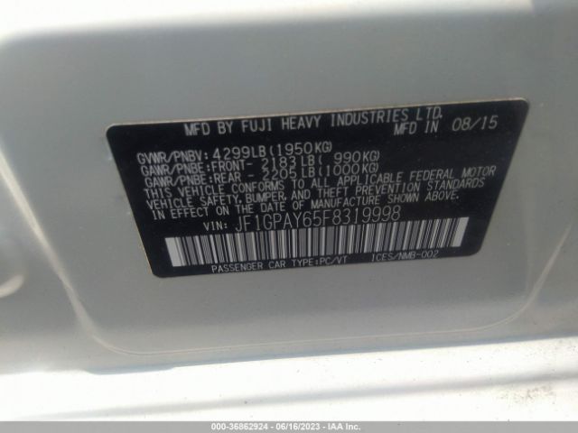 JF1GPAY65F8319998 Subaru Impreza Wagon 2.0i Sport Premium