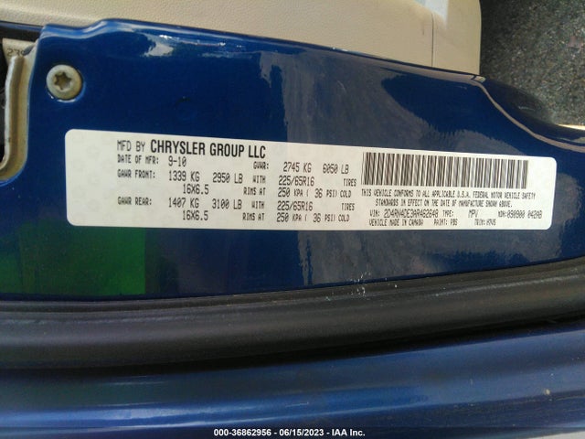 2010 DODGE GRAND CARAVAN SE VIN: 2D4RN4DE3AR462648