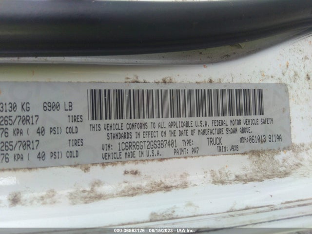 1C6RR6GT2GS387401 RAM 1500 Slt