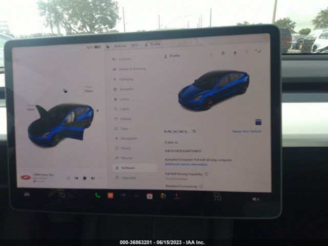 5YJ3E1EA3NF314837 Tesla MODEL 3