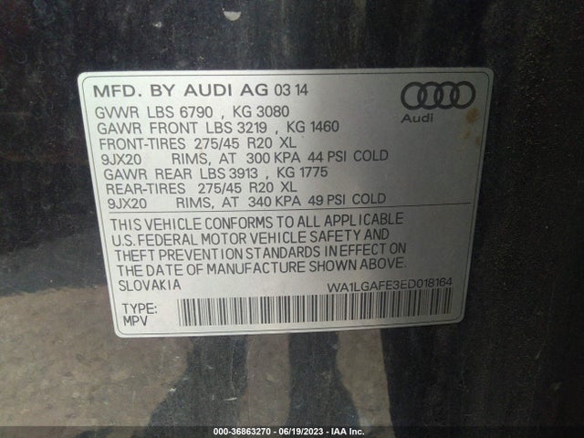 WA1LGAFE3ED018164 Audi Q7 3.0t Premium Plus