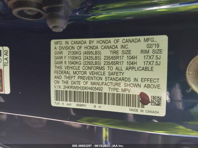 Honda CR-V LX 2019 2HKRW5H30KH405492 Image 9
