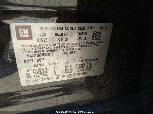 KL4CJ1SB7JB523112 Buick Encore Sport Touring