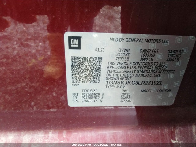 Chevrolet Suburban Premier 2020 1GNSKJKC3LR231921 Image 14