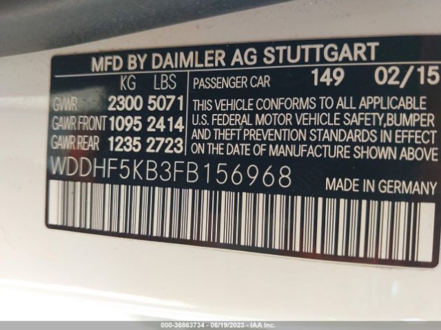 WDDHF5KB3FB156968 Mercedes-Benz E-class E 350