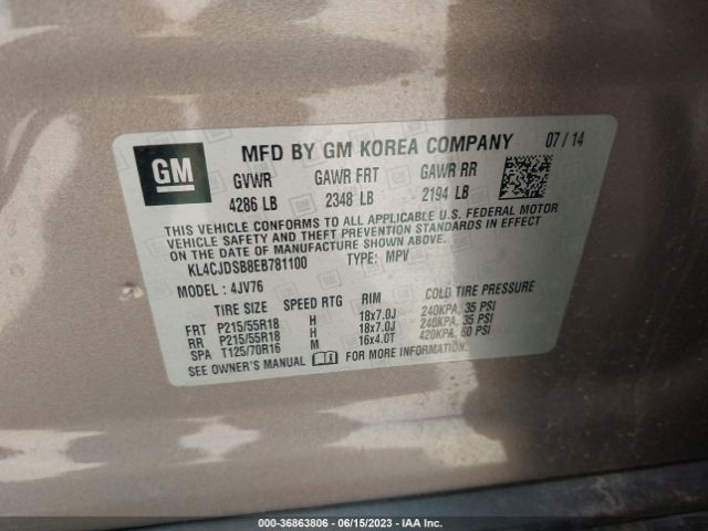 KL4CJDSB8EB781100 Buick Encore Premium
