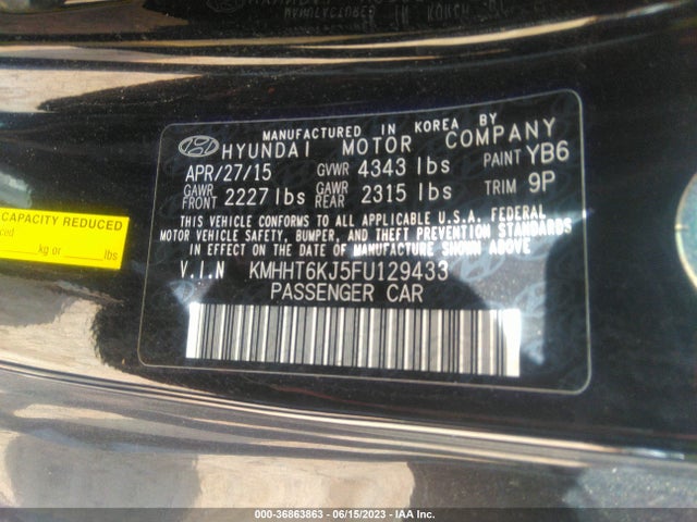 Hyundai Genesis Coupe 3.8l Base 2015 KMHHT6KJ5FU129433 Image 15