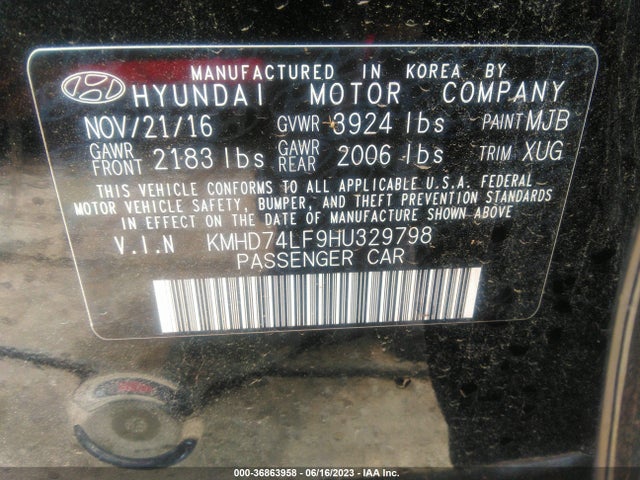 Hyundai ELANTRA SE 2017 KMHD74LF9HU329798 Image 15