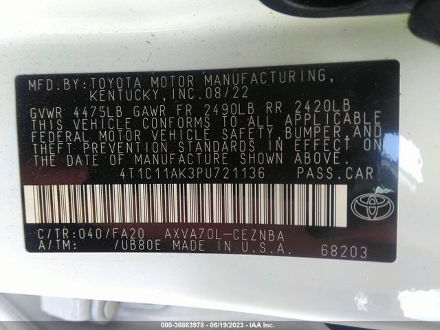 Toyota CAMRY LE 2023 4T1C11AK3PU721136 Image 15