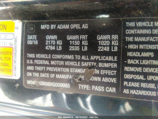 W04WH3N56HG009985 Buick Cascada Premium