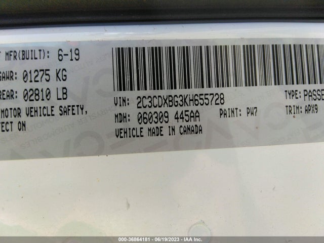 Dodge Charger Sxt 2019 2C3CDXBG3KH655728 Image 9