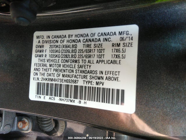 Honda Cr-v Ex-l 2014 2HKRM4H73EH692687 Image 9