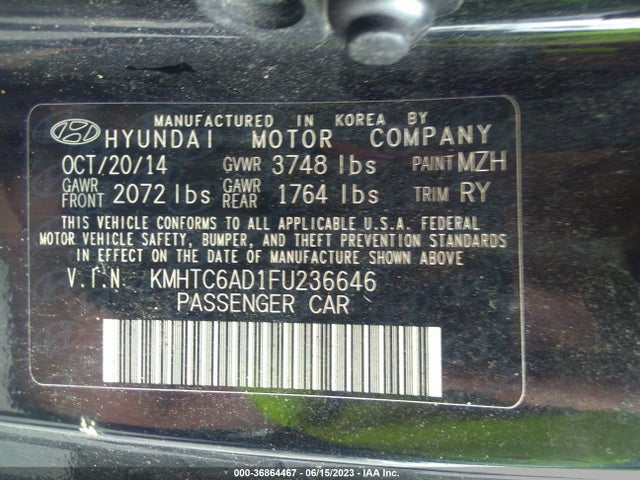 Hyundai Veloster 2015 KMHTC6AD1FU236646 Image 9