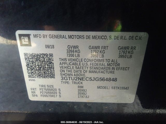 3GTU2NEC5JG564848 GMC Sierra 1500 Slt