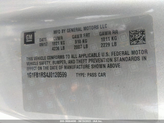 Chevrolet Camaro 1lt 2018 1G1FB1RS4J0120599 Image 16