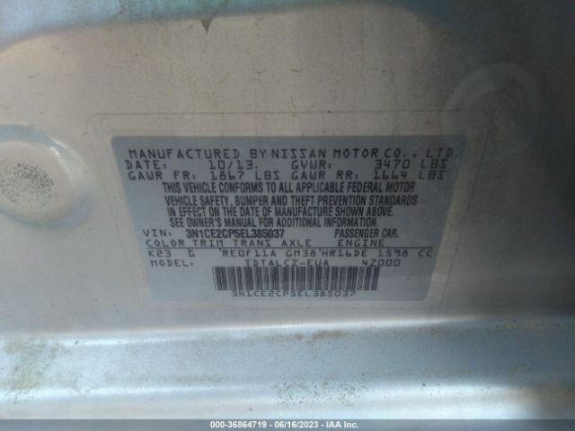 3N1CE2CP5EL385037 Nissan Versa Note S Plus
