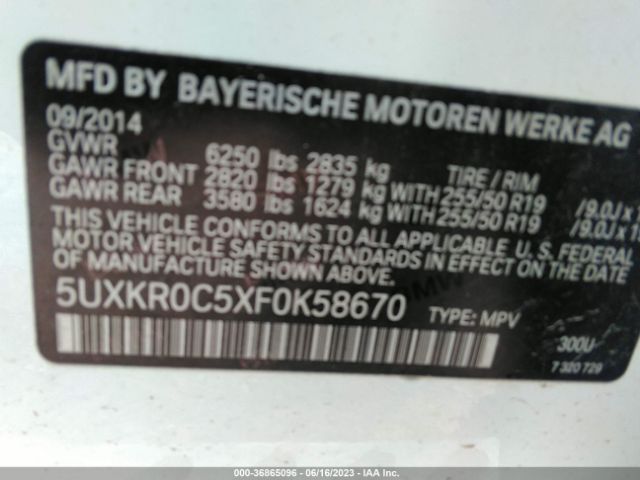 5UXKR0C5XF0K58670 BMW X5 Xdrive35i