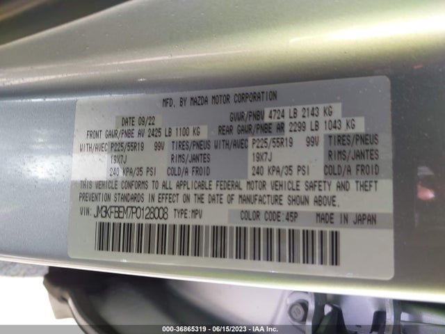 Mazda Cx-5 2.5 S Premium Plus 2023 JM3KFBEM7P0128008 Image 9