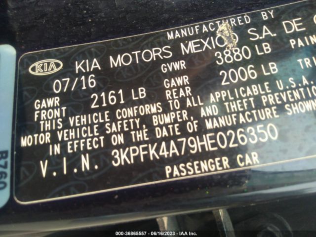 3KPFK4A79HE026350 KIA FORTE LX