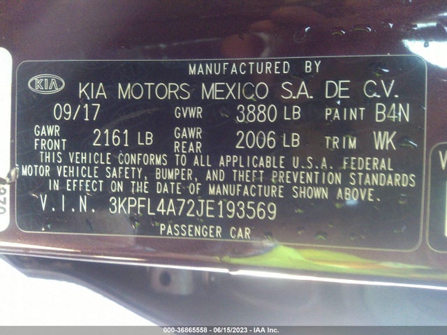 KIA FORTE LX 2018 3KPFL4A72JE193569 Image 10