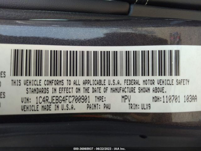 1C4RJEBG4FC700901 Jeep Grand Cherokee Limited