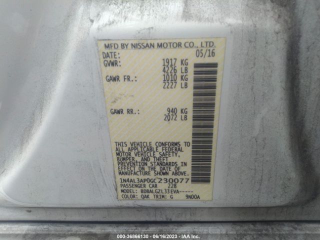 1N4AL3AP0GC230077 Nissan ALTIMA 2.5