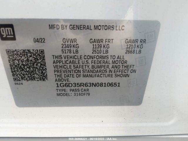 2022 CADILLAC CT5-V 1G6D35R63N0810651 Photo 8