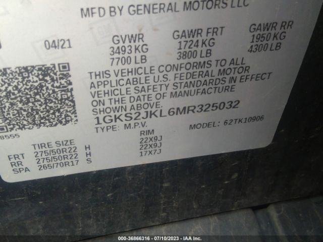 1GKS2JKL6MR325032 GMC YUKON XL DENALI
