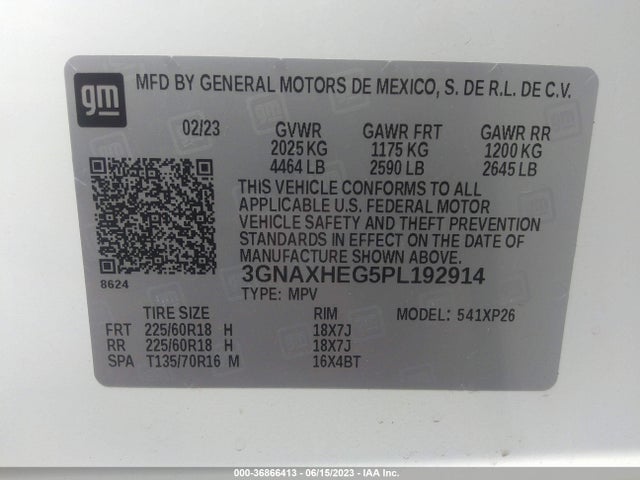 Chevrolet EQUINOX LS 2023 3GNAXHEG5PL192914 Image 9