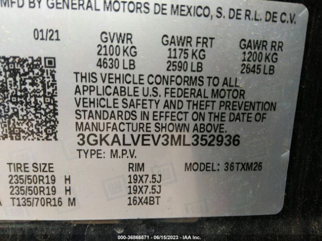 3GKALVEV3ML352936 GMC Terrain Slt