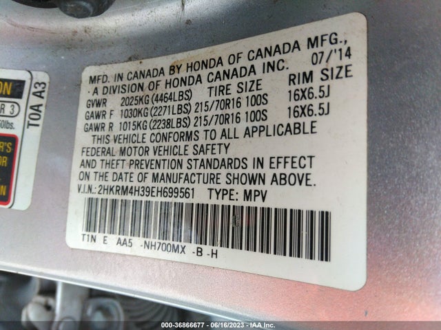 Honda CR-V LX 2014 2HKRM4H39EH699561 Image 9