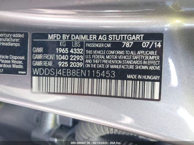WDDSJ4EB8EN115453 Mercedes-Benz Cla-class Cla 250