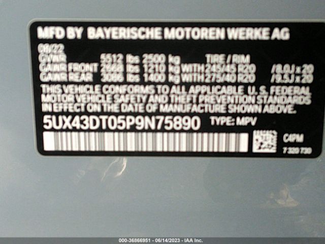 5UX43DT05P9N75890 BMW X4 M40i